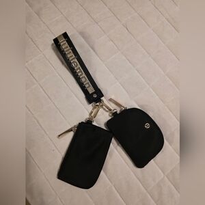 Lululemon Black Keychain Wallet Set